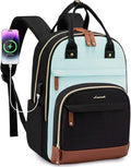 LOVEVOOK Backpack for Women,Laptop Backpack Women,Fits 15.6 Inch Laptop Bag,Fashion Travel Work Anti-theft Bag,Waterproof Business Computer College Teacher Backpack Purse Daypack, Black-Light Blue