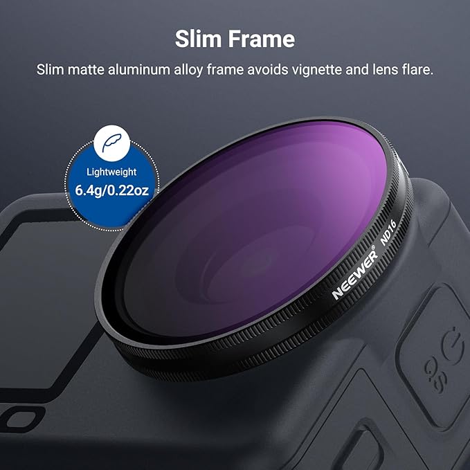 NEEWER CPL + ND Filter Set Compatible with DJI Osmo Action 6 Only, 4 Pack ND8/16/32 Adjustable Circular Polarizing, Lens Polarizer, Screw On Multicoated Action Camera Photography Accessories, FL-B100