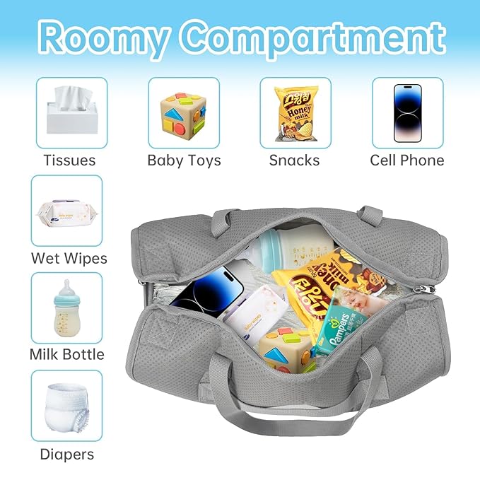 Toddler Airplane Travel Bed, Airplane Seat Extender for Kids, Plane Must Have for Toddlers, Baby Travel Essentials for Flying, Portable Travel Bag Foot Rest for Flights(Grey)