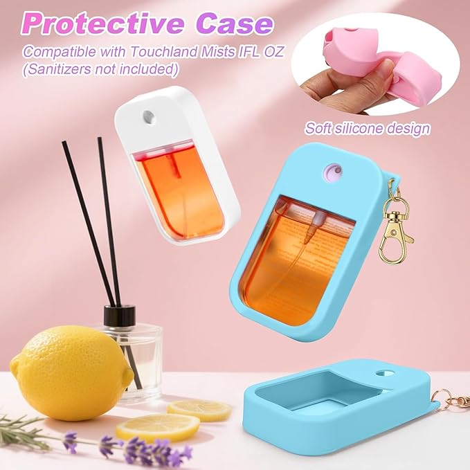 Silicone Case Compatible with Touchland Hand Sanitizer Spray, Protective Case for Power Mist and Glow Mist 1 fl oz
