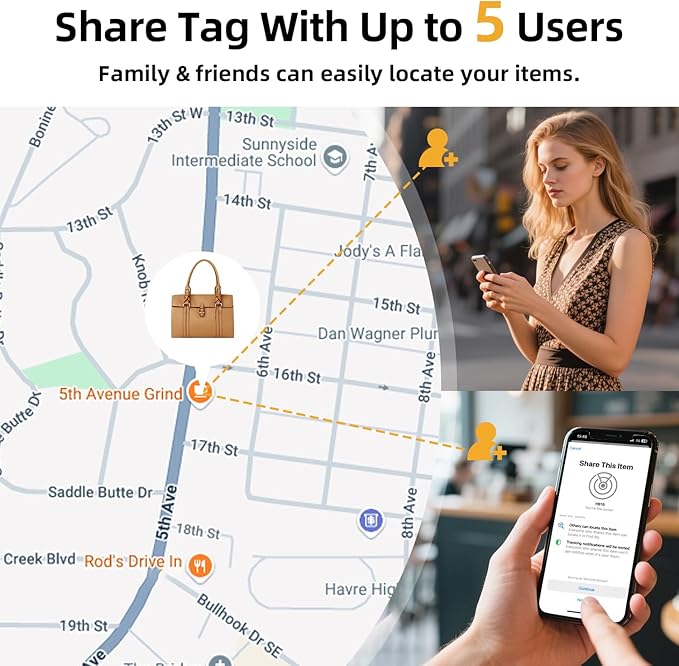 Esky Air Tracker Tag-1 Pack, Smart Bluetooth Luggage Tracker Compatible with Apple Find My APP (Only for iOS, Not for Android), Key Finder and Item Locator for Luggage, Backpack, Suitcases, Wallet
