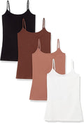 Amazon Essentials Women's Slim-Fit Camisole for Layering and Everyday Wear, Pack of 4
