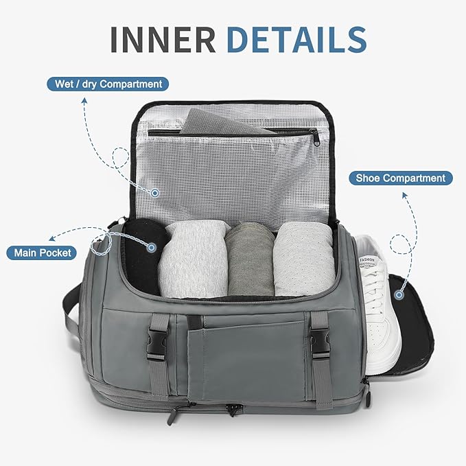 35L Travel Backpack 17" Laptop Backpack W/USB-C Port, Expandable Carry-On Bag, TSA Flight Approved Water-Resistant for Business College, Grey