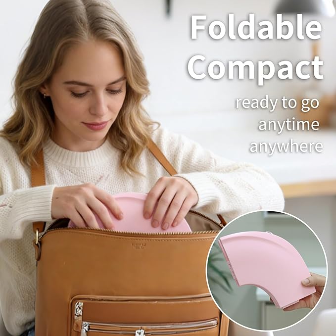 Funbliss Portable Potty for Toddler,Potty Training Essentials for Boys and Girl, Portable Toilet Training Seat with Non-Slip Suction Cups,Travel Bag,Pink