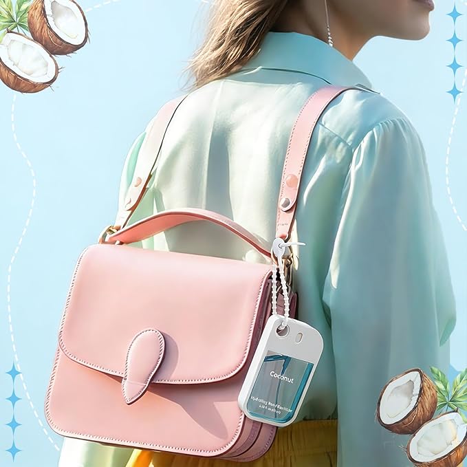 3 Pcs Hydrating Hand Sanitizer Spray 1.35 oz Scented Hand Sanitizer with Keychain Pocket Power Mist Travel Size Moisturizing Sanitizing for Adults Backpack Office Thank You Gifts for Teachers