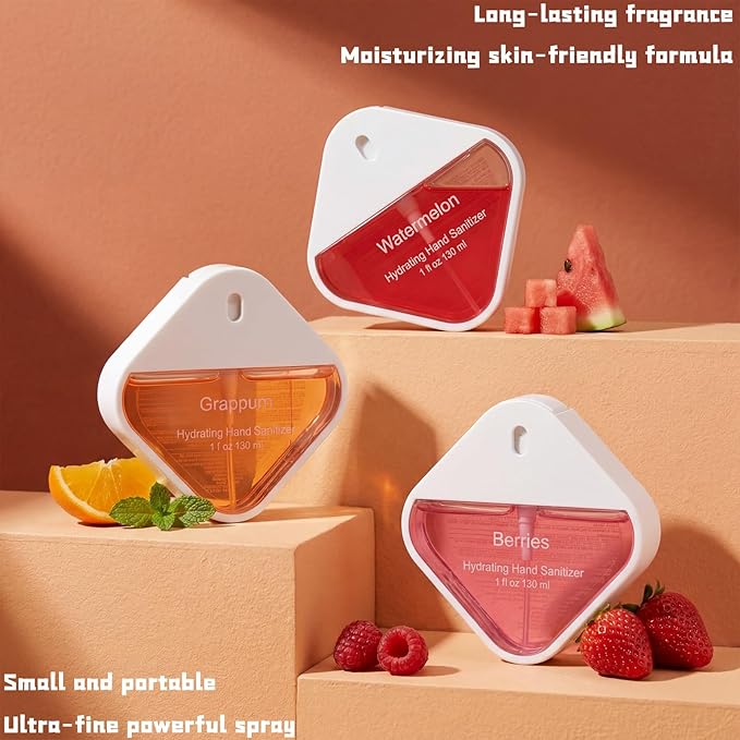 3 Pcs Power Mist Hydrating Hand Sanitizer Spray Bulk Travel Size Hand Sanitizer Spray Pocket 1 oz Square Card Bottle for Daily Use Nurse Teacher Employee Coworker Office Gifts for Mother's Day