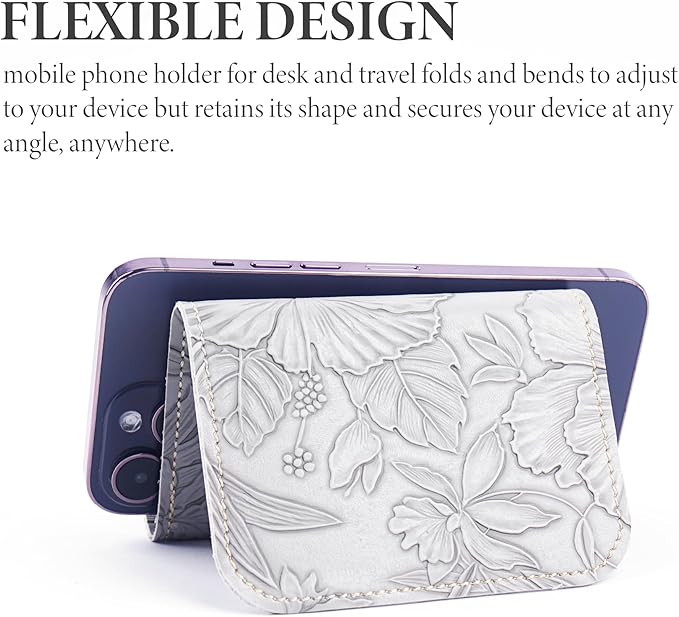 Airplane Travel Essentials for Flying Flex Flap Cell Phone Holder & Flexible Tablet Stand for Desk, Bed, Treadmill, Home & in-Flight Airplane Travel Accessories(1-Carved Grey)