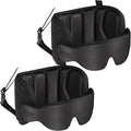 SARISUN Travel Pillows for Airplanes, 2 Pack Airplane Pillows for Long Flight with Sleep Eye Mask, Plane Head Strap for Road Trip, 360° Support for Sleeping, Stop Bobblehead Travel Essentials, Black