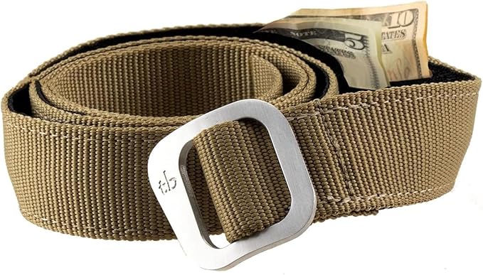 Dakota Travel Money Belt with Hidden Zipper by Thomas Bates (Khaki, Adult)