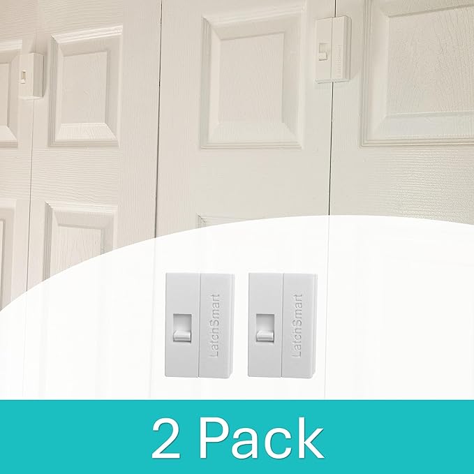Bifold Door Lock (2 Pack), Child Safety Lock for Your Closet & Pantry, Automatically Locks to Keep Toddlers, Dogs, & Cats Out, Tool-Free Install
