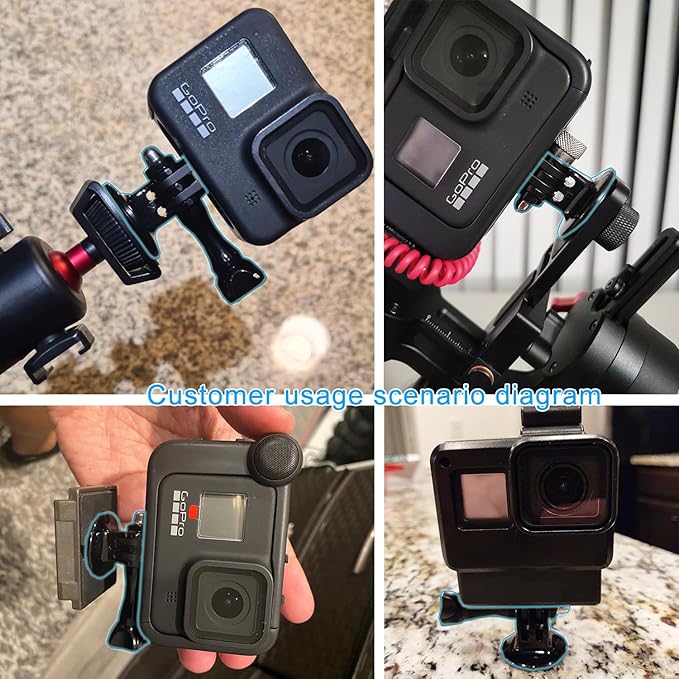 Suptig Tripod Mount Adapter for Gopro Hero 13, Hero 12, 11, 10, 9, 8, 7, 6, 5, 4, 3, 3+, Hero Session, Gopro Max, Akaso, DJI osmo Action, Inst360, Sjcam and More Action Cameras