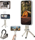 Hualele Magnetic Phone Tripod Stand for Magsafe Accessories - Mini Pocket Cell Phone Stand Strong Quick Mount Phone Holder Travel Essentials for Cell Phone Video Recording Camera Mounts, Silver