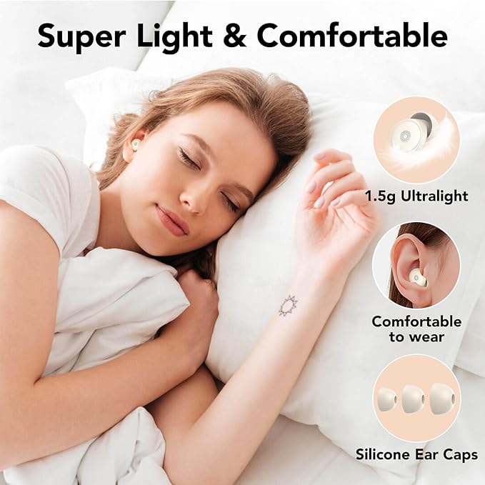 Ear Plugs for Sleeping,Noise Cancelling Silicone Earplugs for Noise Reduction & Snoring,45 dB,Ear Plugs for Sleep, Soft Earplugs Reusable Concert Ear Plug,Hearing Protection with 8 Earpieces, White