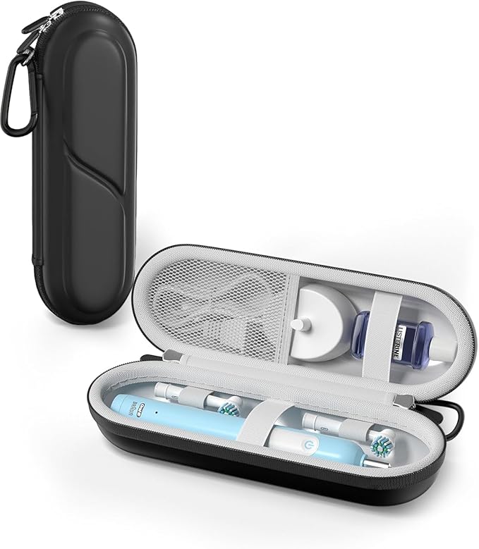 ProCase Toothbrush Travel Case for Oral-B/Oral-B Pro 1000 1500 5000 7000 7500 6000 9600/ Phlips Sonicare 4100 5100 1100 6100 5300 Oral-B iO Electric Toothbrush Portable Hard Container -Black