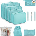 11 Set Packing Cubes for Travel,Gifts for Women Mom,Anti-Tearing Suitcase Organizer for Luggage with Shoe & Hanging Toiletry Bag, Toiletries Travel Bottles, 3 Portable Toothbrush Cases, Green