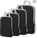 WOOMADA Compression Packing Cubes for Suitcases Travel Essentials 4 Set Expandable Travel Bags Organizer for Luggage(black)