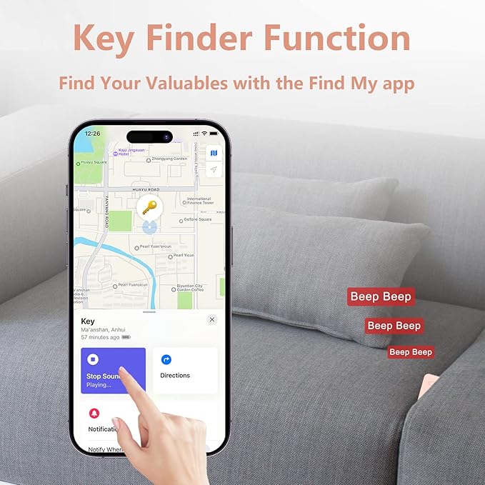 3-in-1 Personal Alarm with Apple Find My - 130dB Emergency Siren, LED Strobe Flashlight, GPS Tracker Keychain for Women, Kids, Seniors - Real-Time Location, iOS Only 02