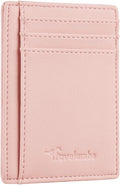 Travelambo Front Pocket Minimalist Leather Slim Wallet RFID Blocking Medium Size