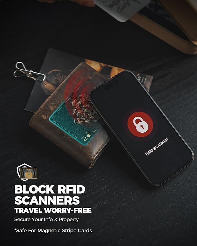 DUGRAFT 8 Pack RFID Blocking Cards Credit Card Protectors Anti-Theft Card Blocker NFC Contactless Protection for Entire Wallet, Travel Essentials, Art Deco