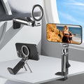 Magnetic Airplane Phone Holder for iPhone 17-12 Series, Foldable Magnetic Phone Stand for Desk, 360° Rotation Phone Tripod Mount, Travel Phone Holder with Strongest Magnet