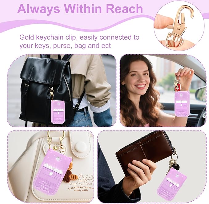 Hand Sanitizer Spray Case for Touchland Silicone Touchland Case Keychain Cute Hand Sanitizer Holder Keychain Compatible with Touch land Power Mist Gentle/Glow Mist