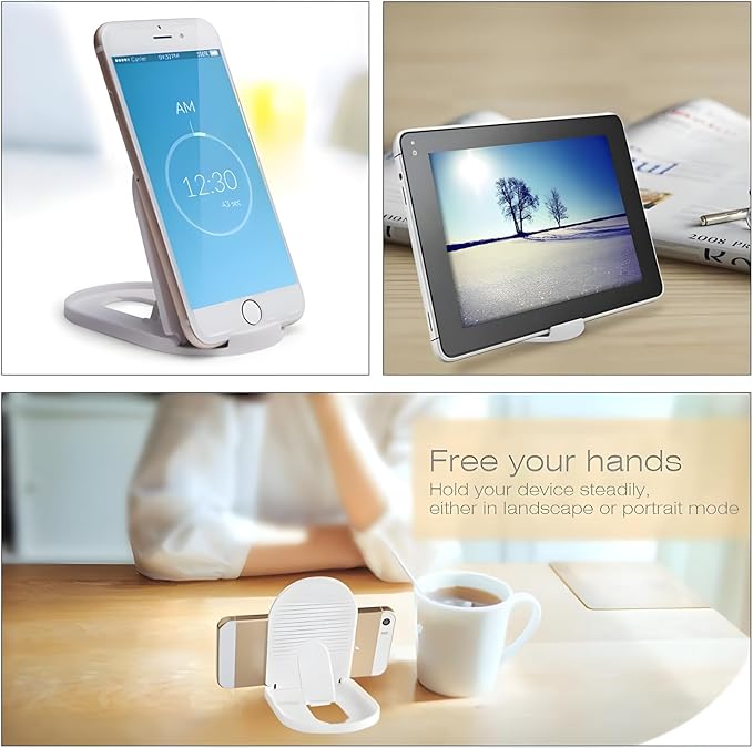Cell Phone Stand 6Pack, Foldable Portable Desktop Cell Phone Holder, Adjustable Universal Multi-Angle Cradle Stands for iPhone 15 14 13 12 11 Pro Xs Max Xr X 8 Plus Samsung Galaxy Tablet Smart Phones