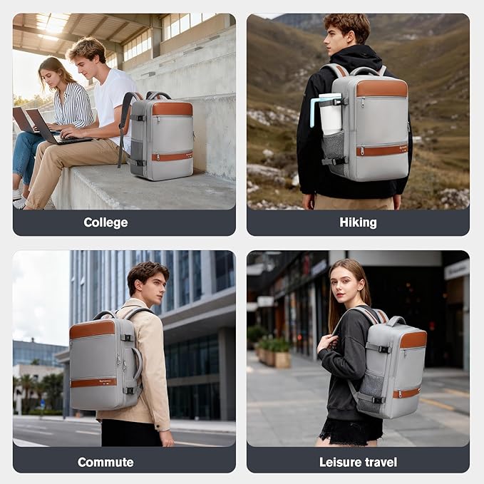 Smart Suitcase-style Laptop Backpack, 25L / 35L Practical Travel Bag for Work, Leisure & Flight, Luggage-Style Commuter Pack (Gray, 25L)