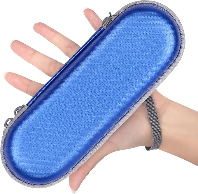 Sopito Electric Toothbrush Travel Case, Hard Storage Case with 6pcs Cover Caps, Fits for Oral-B/Oral-B Pro/Philips Sonicare Electric Toothbrush, Blue