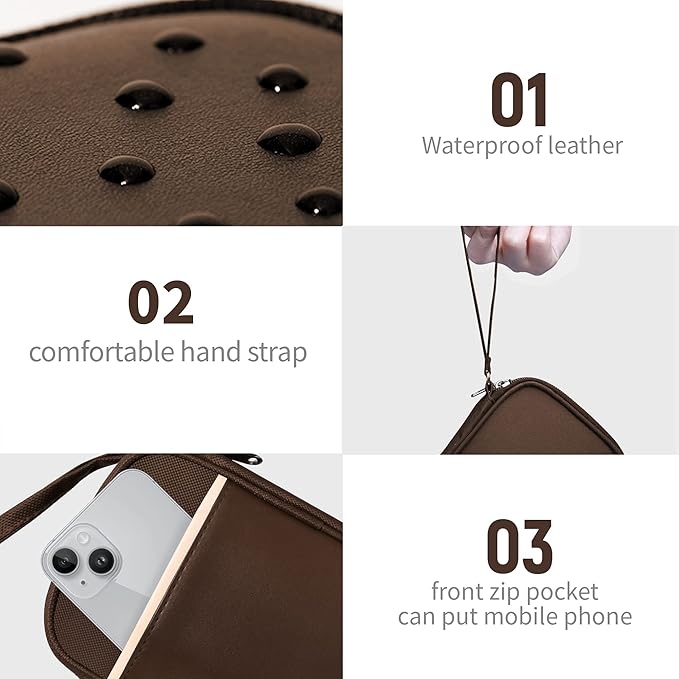 Lcsmaokin Travel Cable Organizer Bag Pouch Electronic Accessories Carry Case Portable Waterproof All-in-One Storage Bag for Cable,Charger, Phone, Hard Drive，SD Card-Coffee