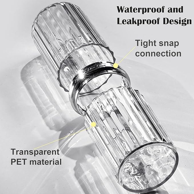 Toothbrush Travel Holder, 2-in-1 Dustproof Toothbrush Travel Case with Rinse Cup, Large Portable Toothbrush and Toothpaste Container for Traveling Camping School Business Trip Bathroom