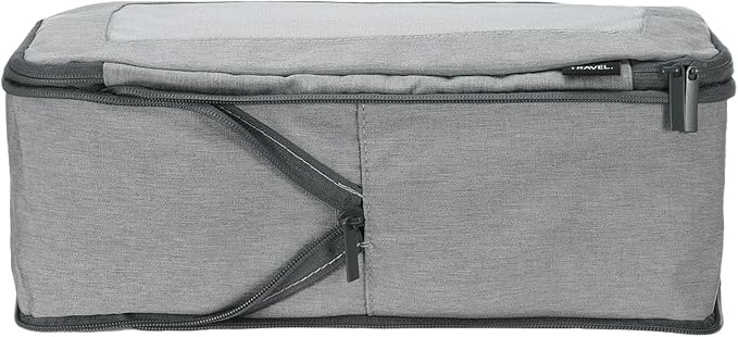 HARFINGTON Compression Packing Cube for Suitcases 34x18x13cm Lightweight Luggage Organizers Bag Travel Essentials Compression Bags for Carry on Suitcases, Grey