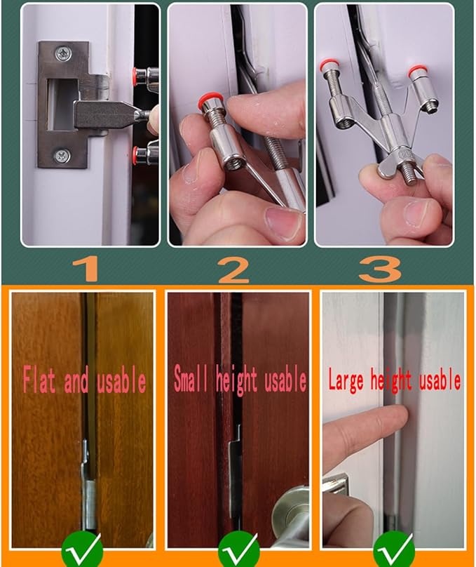 Portable Door Lock Home Security Hotel Door Locks (Silver Wing)