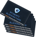 5 Pack RFID Blocking Cards, NFC Contactless Bank Debit Credit Card Protector, Anti-Theft Wallet Shield for Passport & ID, Ultra Slim Full Protection Blocker