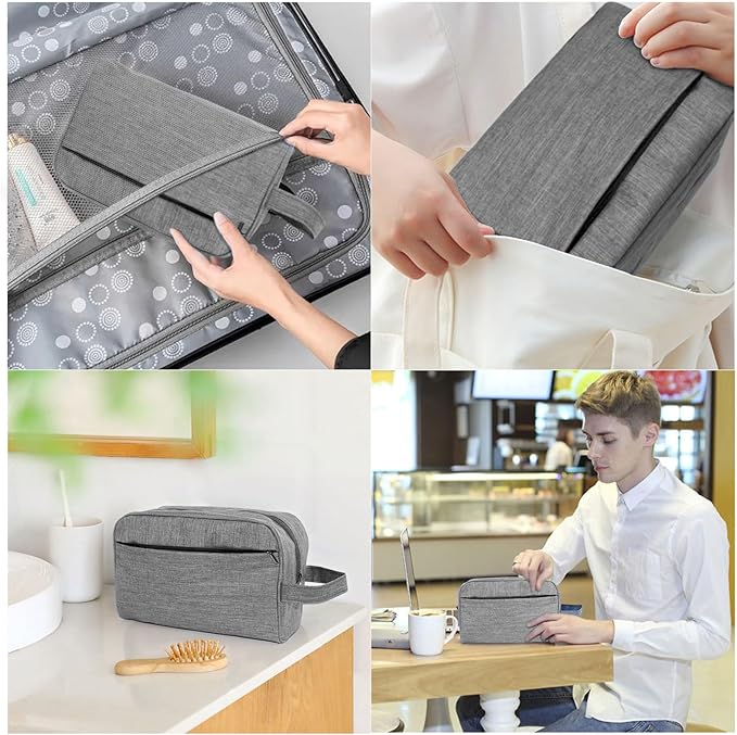 Travel Toiletry Bag - Durable Waterproof Material with Multi-Compartment Organization, Compact Size, Lightweight Portable Hanging Dopp Kit for Toiletries & Travel Accessories(gray)