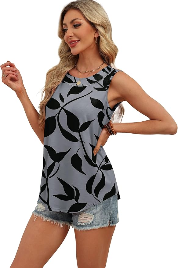 WIHOLL Tank Tops for Women Summer Outfits 2026 Crewneck Spring Casual Sleeveless Shirts Blouses Clothing