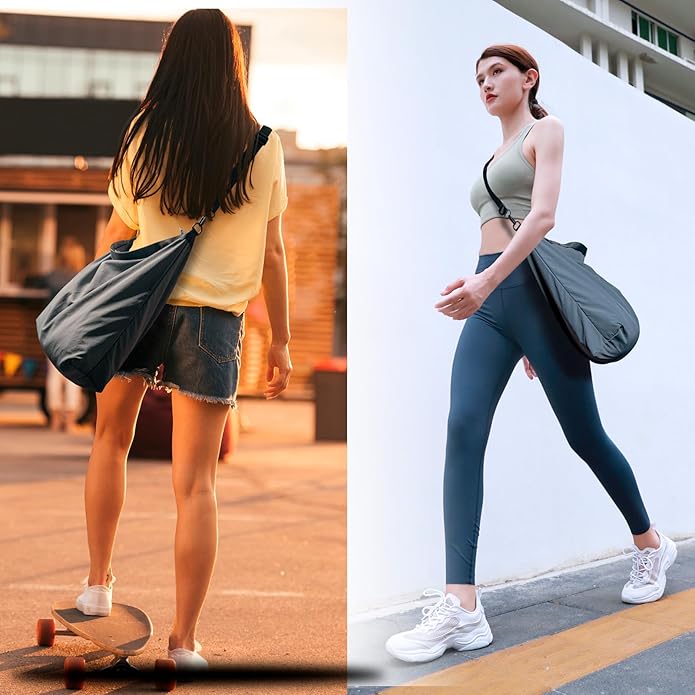 Lightweight Foldable Nylon Crossbody Bag,Compact Polyester Packable Tote,Collapsible Handbag for Travel,Gym,Shopping