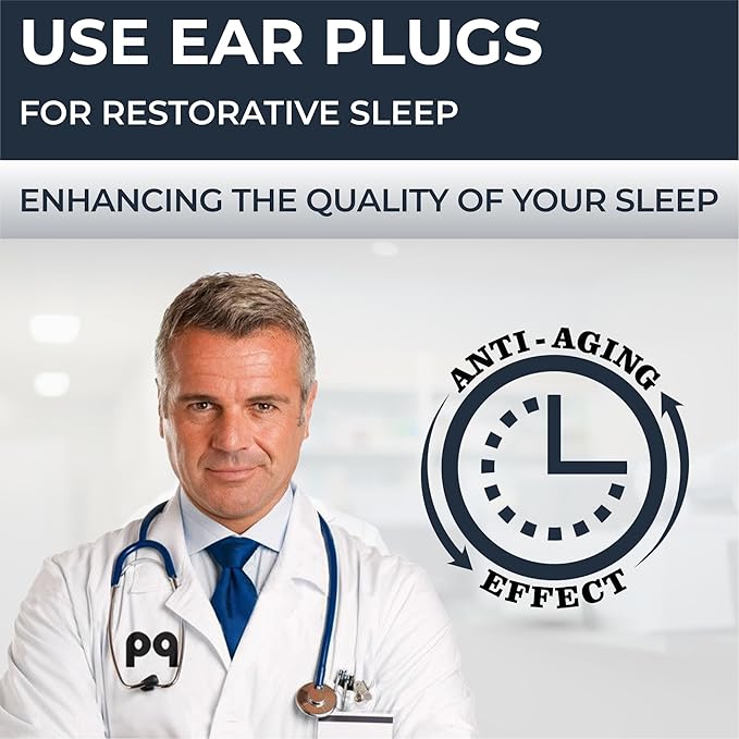 Peace&Quiet PQ Wax Ear Plugs for Sleep - 6 Silicone Wax Earplugs for Sleeping and Swimming - Gel Ear Plugs Noise Cancelling, Protect Ears While Sleeping with Sound Blocking 32 Db (6-Pillows), Blue