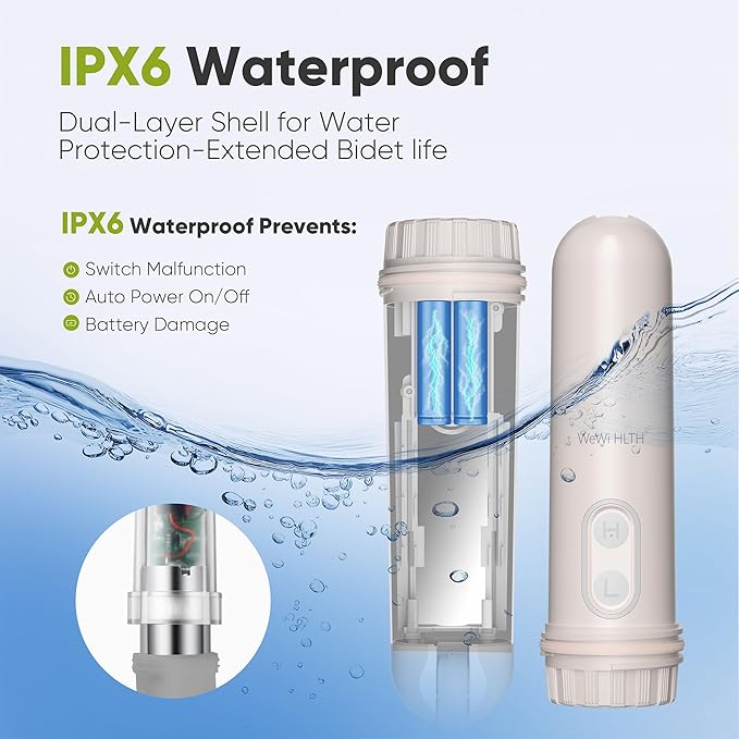 Portable Electric Bidet Sprayer - Handheld Travel Bidet with 2 Pressure Modes - Waterproof Foldable Pocket-Sized & Cordless for Bathroom Ultimate Personal Hygiene Cleaning at Home and Camping - Green