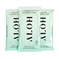 ALŌH Peppermint Eucalyptus + Aloe Sanitizing Hand Wipes - Clean Hands, Clear Mind On The Go Sanitizer for Kids and Adults - Travel Size 3 Pack 20ct Wipes (60 Wipes)