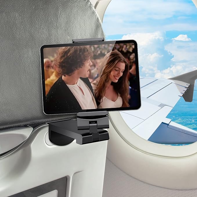 WixGear Universal Airplane Tablet Holder, with Multi-Directional Dual 360 Degree Rotation, Pocket Size Tablet Holder for Airplane, (Devices 3.5" to 7.67” Width Max Weight is 1.5 lbs)