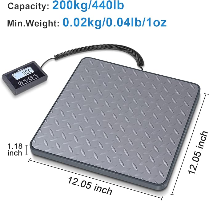 THINKSCALE Shipping Scale, 440 lb/1oz High Accuracy Digital Postal Scale for Packages with Hold/Tare Function, Lightweight Postage Scale, Commercial Weight Scale for Luggage/Warehouse/Home