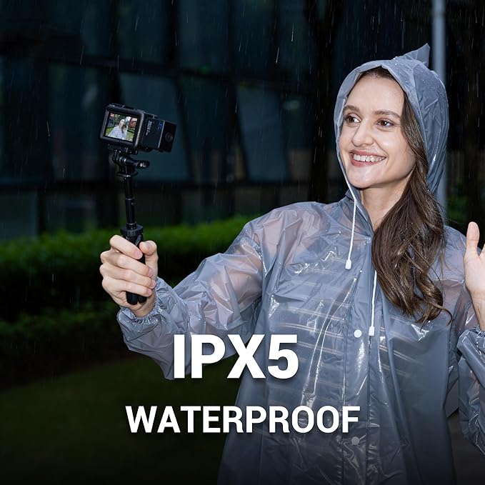 JJC Action 5 LED Light, Magnetic Auxiliary Fill Light for DJI Osmo Action 5 Pro 4 3 / Xtra Edge Pro Accessories, Rechargeable IPX5 Waterproof Mini Video Light, for Selfie Vlog Recording Lightweight