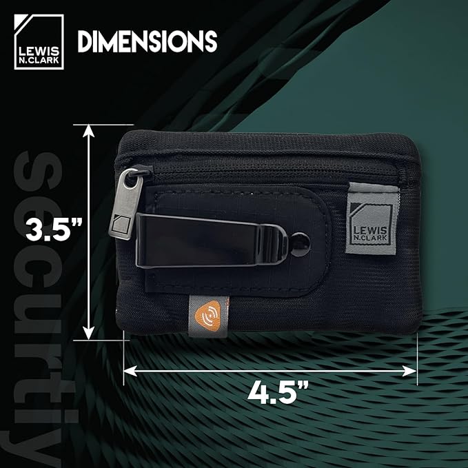 Lewis N. Clark Travel Clip Stash Wallet | RFID-Blocking Technology | Hidden Money Belt Pouch | Card Holder