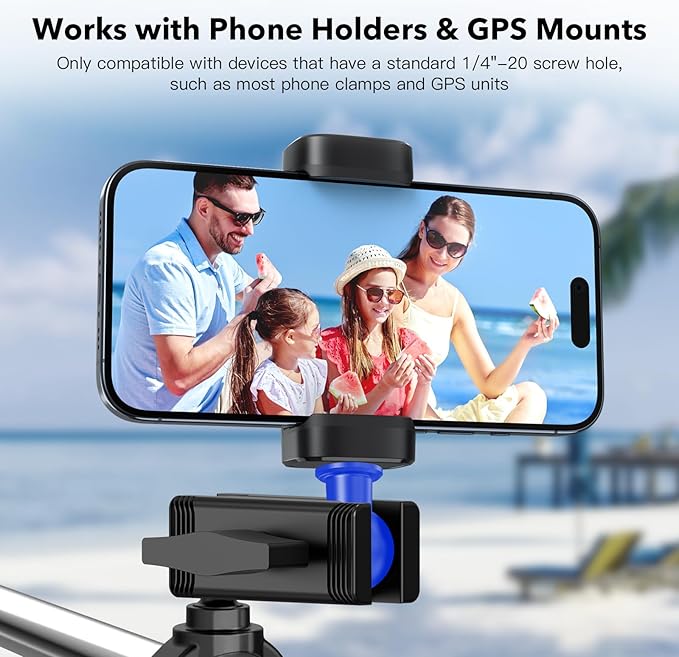 20mm Ball Mount to 1/4"-20 Thread Adapter – TPU Anti-Slip Base for Firm and Stable Installation on Camera Rigs, Tripods, and Brackets
