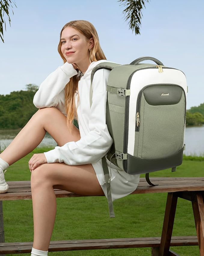 LOVEVOOK 50L Travel Backpack for Women Men, Large Carry on Backpack for Airplanes TSA Personal Item Travel Bag fits 17.3" Laptop, Waterproof Weekender Essentials Airline Approved with 2 Packing Cubes