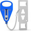 Portable Travel Door Lock Blue of 2 Pieces, Lockdown Securing Doors from Inside, Simple Effective Reliable for Hotel and Apartment Doors, Suitable for Family Trip