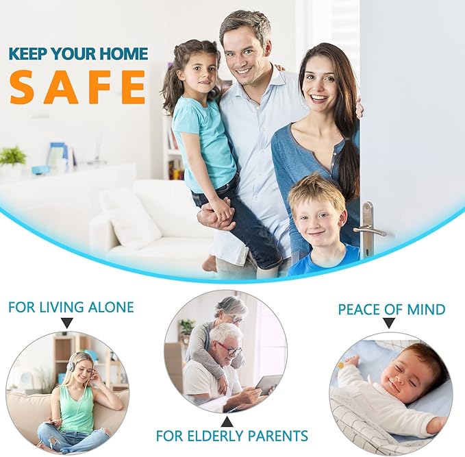 Door Lock for Kids Safety - Home Security Door Reinforcement Lock for Front Door Bedrooms Withstand 800 lbs Top Metal Flip Child Proof Door Lock Latch Night Door Guardian for Inward Swinging Doors