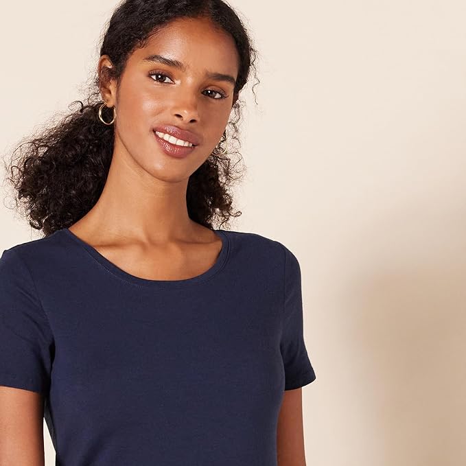 Amazon Essentials Women's Regular-Fit Short-Sleeve T-Shirt (Crewneck and V-Neck Options), Multipacks