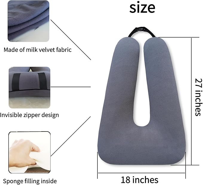 FHSGGP Travel Pillow Car Pillow Kid Car Sleeping The Sleeping Aid for Adults and Kids on Road Trips Sponge Kids Travel Pillow Provides Body and Head Support Gray