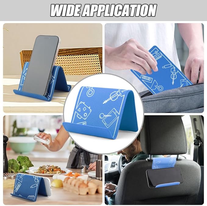 Airplane Phone Holder Flexible Flight Cell Phone Holder and Flexible Tablet Stand Airplane Travel Essential Accessories for Most Smartphones, Tablets(Color:Blue)